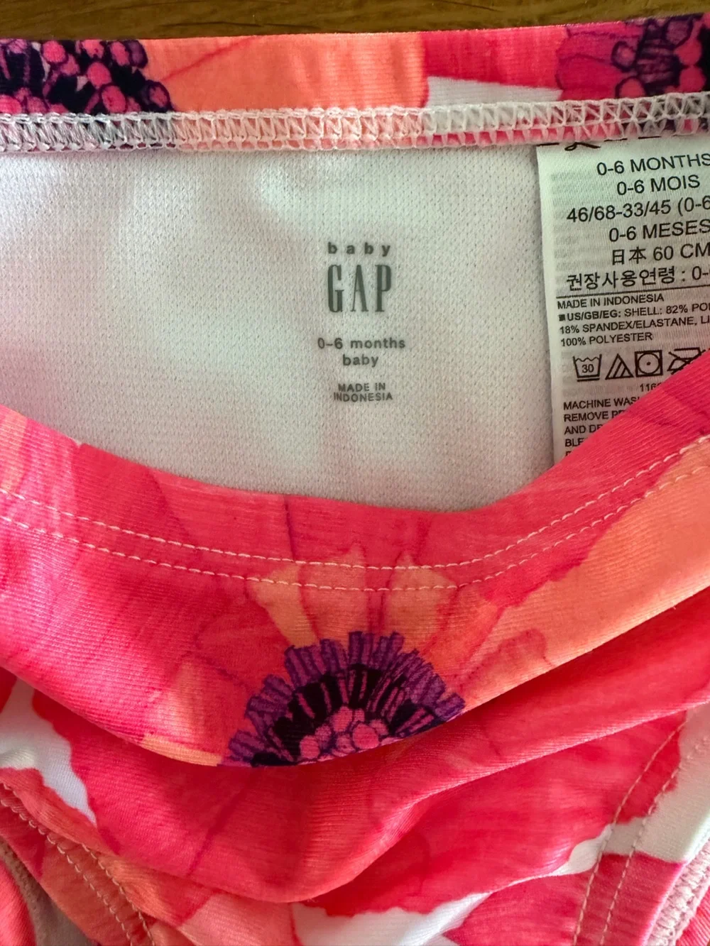GAP Hot Pink Floral Long-Sleeve Two-Piece Swim Set